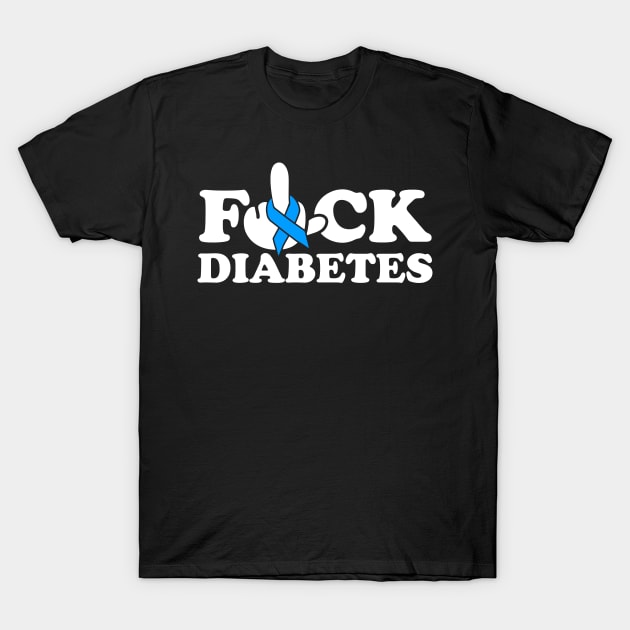 F*ck Diabetes Awareness Blue Ribbon Gift T-Shirt by thuylinh8